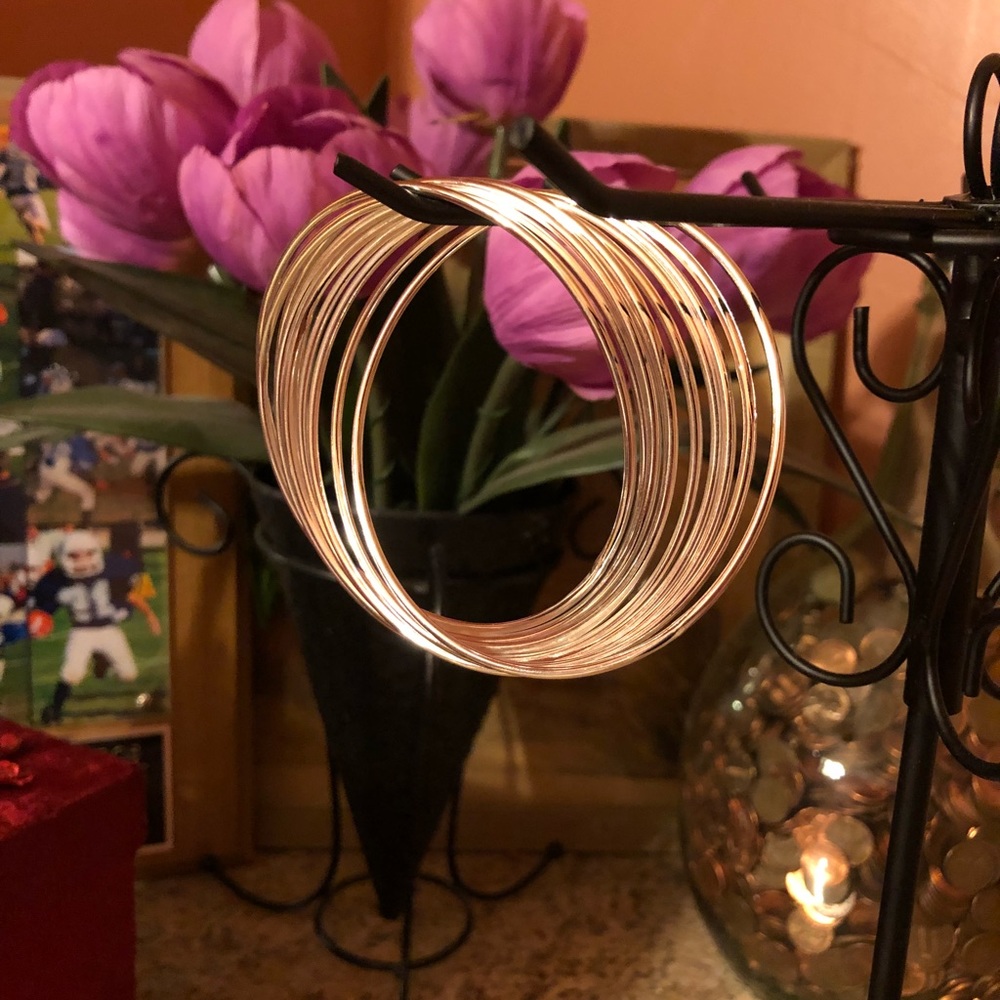 3🔴 = $25 SALE Silver Bangles 10 Connected - Picture 3 of 3